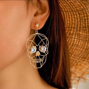 Skull Charm Drop Earrings NWT